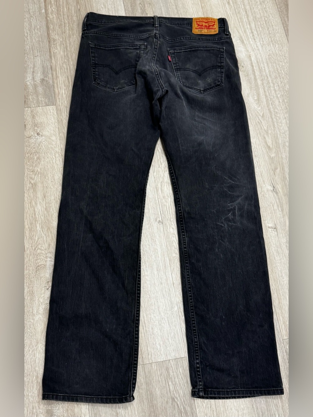 Levi’s 569 Loose Straight Jeans Mens 34x36 Black Denim Baggy Whiskered Y2K - Picture 2 of 6
